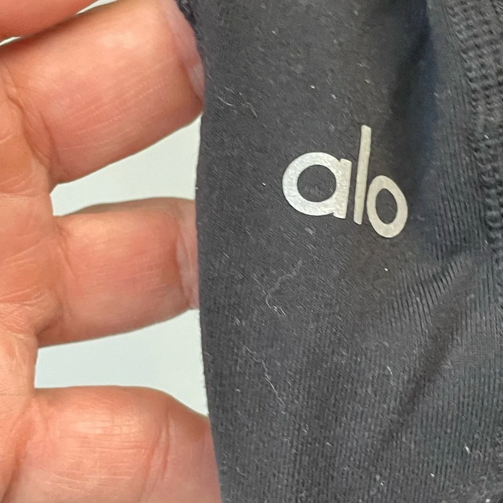 ALO Yoga Black Jeggings with Ribbed Moto Details